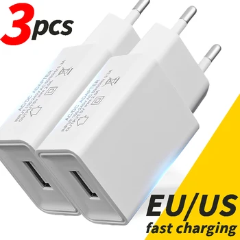 Caricatore USB 5V 2A Adattatore di alimentazione Caricatore universale da viaggio per telefono cellulare per iPhone Samsung Xiaomi Redmi LG Spina di ricarica a muro UE/USA