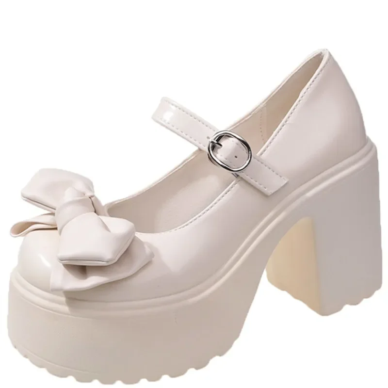 

Fashion Autumn Platform Pumps for Women 9CM High Heels Buckle Strap Mary Jane Shoes Woman Goth Thick Heeled Party Shoes Ladies