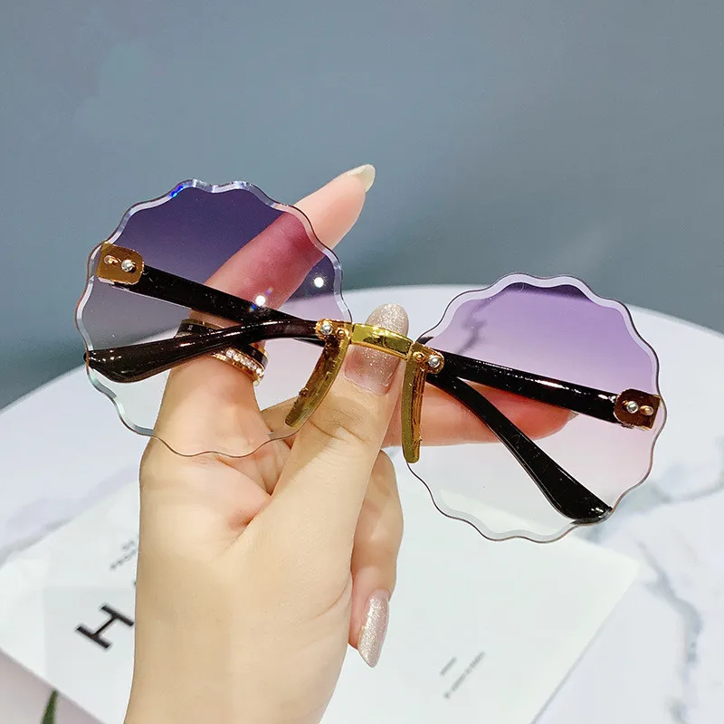 Children's Color Changing Sunglasses Retro Fashion Shade Sunglasses Girl Baby Frameless Party Travel Sunglasses_voghion.com