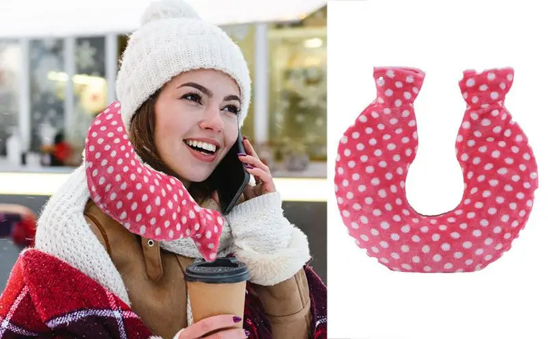 

U-образная бутылка для горячей воды, Портативная сумка для подогрева шеи, многоразовый шейный карман для горячей воды, 1400 мл, сумки для подогрева тела