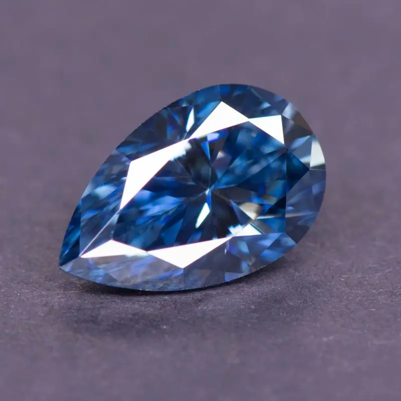 

Moissanite Pear Cut Primary Color Royal Blue for Jewel Making DIY Ring Necklace Earrings Main Materials with GRA Certificate