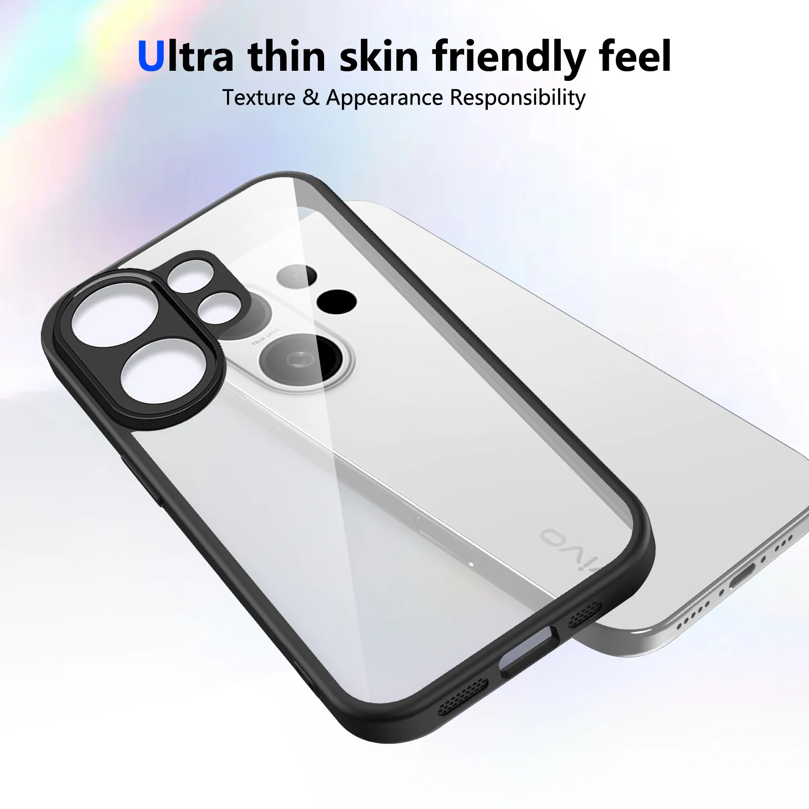 Clear Matte Back Cover with Air Cushion Silicon Bumper
