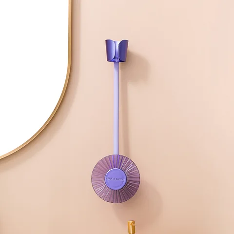 Dryer Holder Hands Free Bracket Wall Mounted Nail Free No Drilling Hair Dryer Holder Bracket Organizer