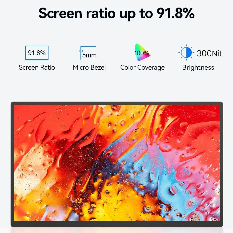 ޴  100% SRGB ܺ ÷ ȭ, USB C HDMI, Ʈ ƺ  PC XBox PS4/5 ġ, 18.5 ġ 100Hz FHD