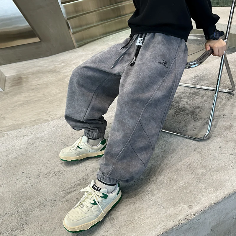 Casual Children Pants for Boys 10 to 12 Year Kids Solid Color Autumn Sweatpants Children School Sport Comfortable Trousers