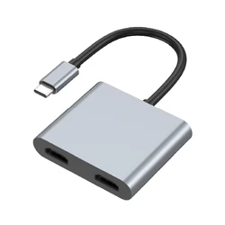 Dual 4K HDTV USB - C Adapter with Plug and Play Functionality (2 - in - 1 Hub)