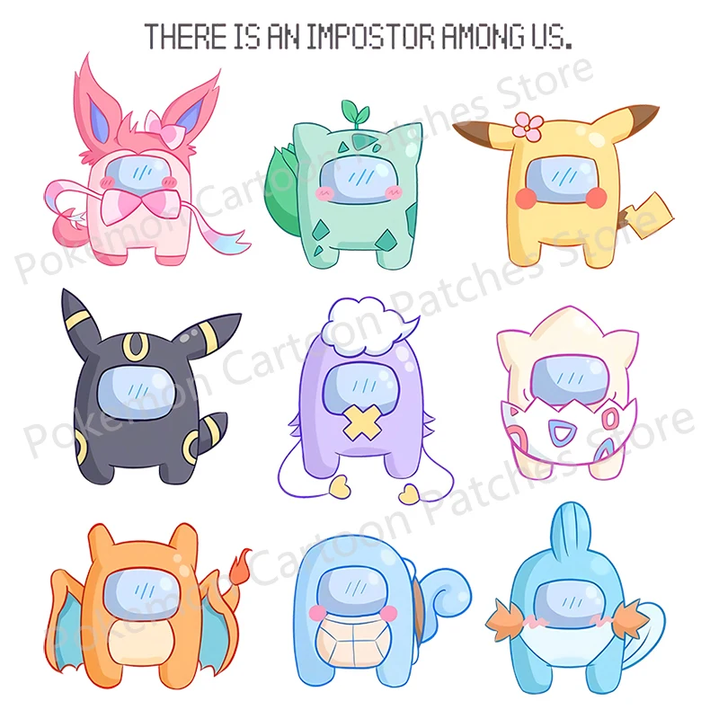 Pokemon Game Patches for Clothing Iron on Stickers for T-Shirt