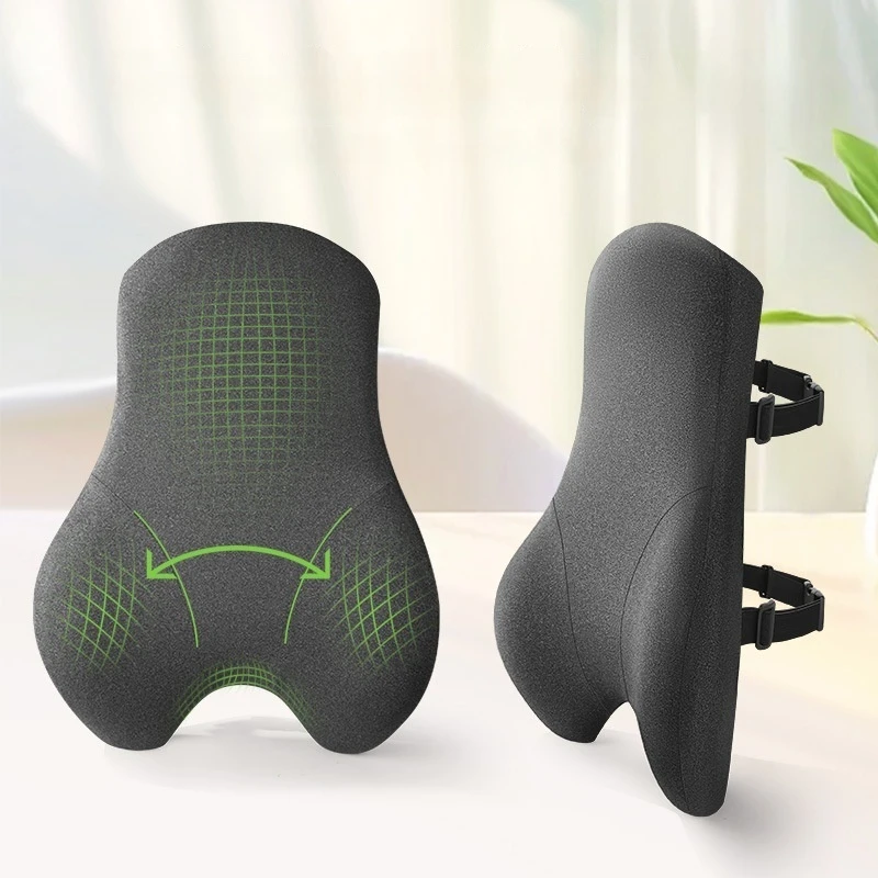 Elevated Office Waist Pillow Ergonomic Lumbar Support Memory Cotton 4D Curved Waist Pad Car Waist Rest Office Waist Pillow 3