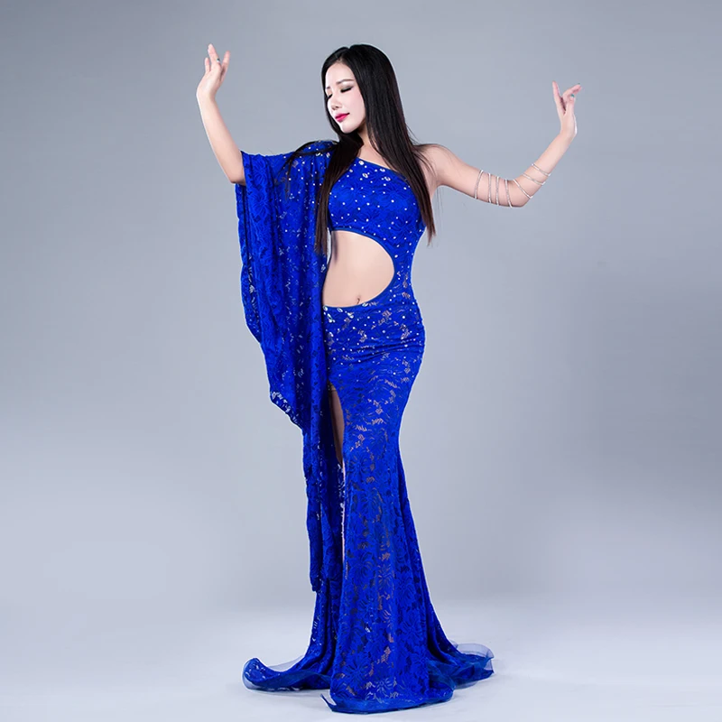 de encaje para danza del traje elegante para chica, con hombro inclinado, cómodo|belly dance costumes|belly dance dressbelly dance - AliExpress