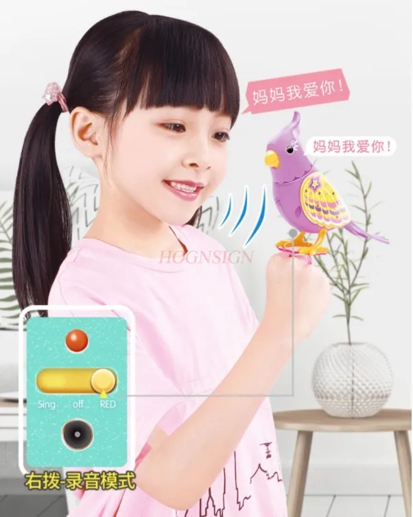 Simulated bird recording, voice controlled electric parrot that can call and sing, children's pet toy 4