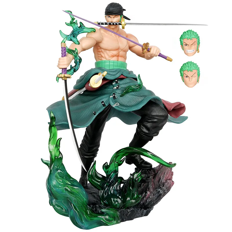 

Three Headed Zoro Figures One Piece Action Figure Pvc Model Toys Youth Toys