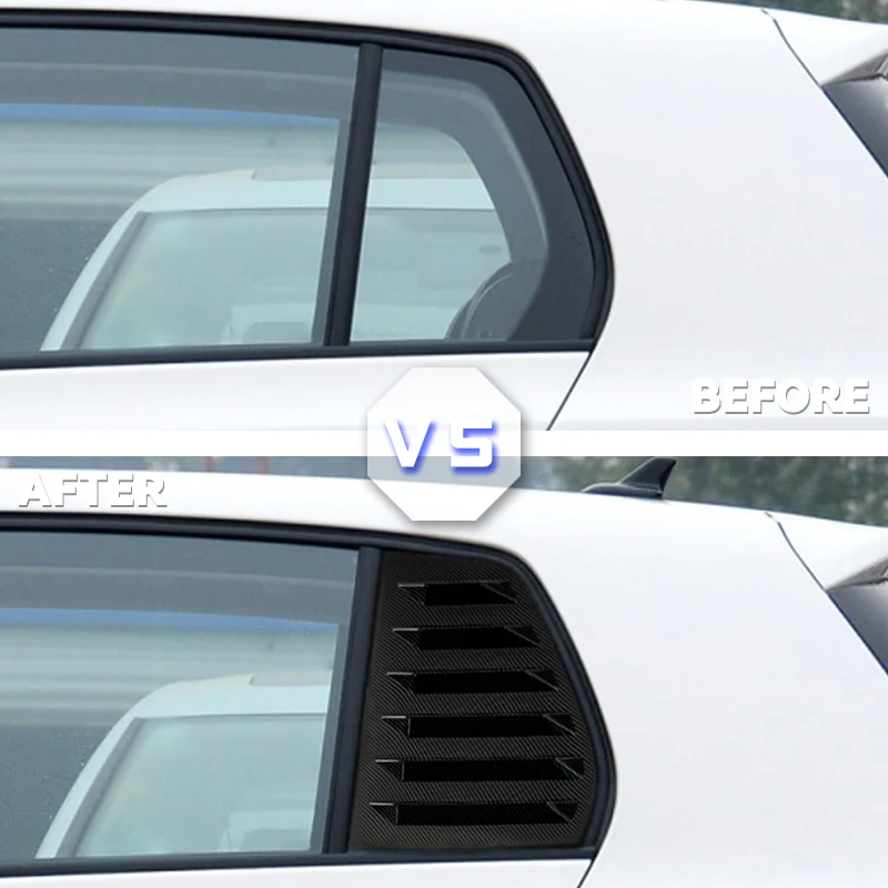 자동차 뒷창 셔터 커버 트림 창 루버 사이드 벤트, 탄소 섬유, 폭스바겐 VW 골프 6 MK6 2008-2012 자동차 장식