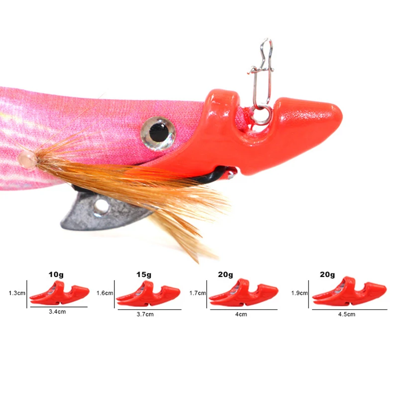 2Pcs 10/15/20/25g Shrimp Lure Sinker Squid Jig Tip Run Weight Chin Sinker for Wood Shrimp Prawn Lure Bait Fishing Tackle fishing lure,fishing sinker weights