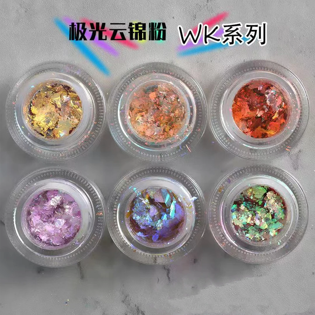 Reflective Glitter Opal Star Aurora Powder Solid Soft Light Powder Magic Chrome Sponge Stick Metallic Nails Decoration