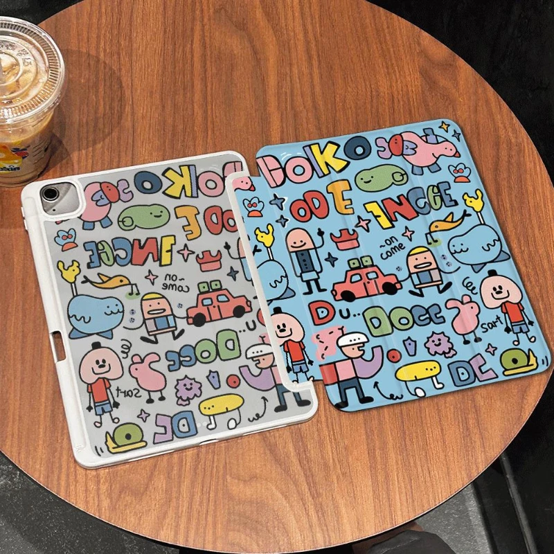 Graffiti Illustration Pencil Slot Tablet Case