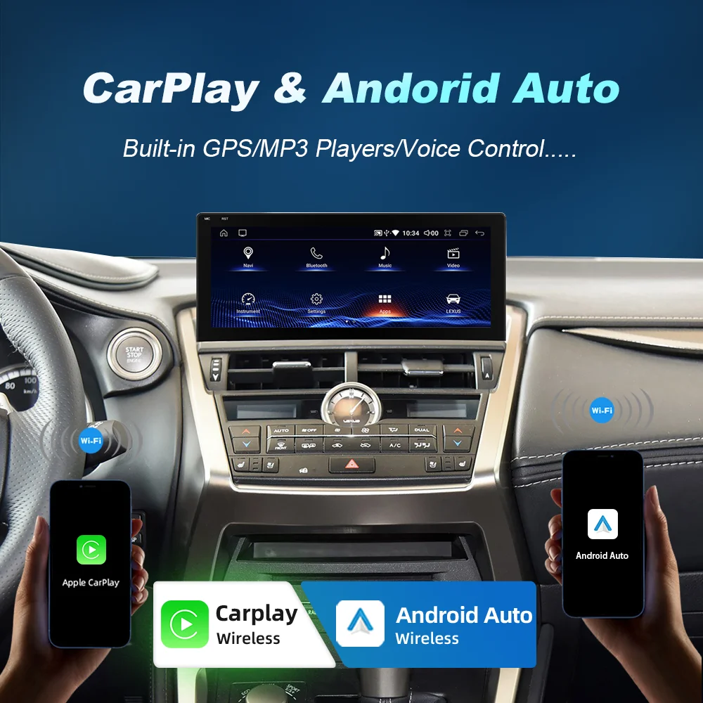 Pantalla Carplay para Lexus NX NX200 NX300 2014-2017, Sistema Multimedia para Auto, Radio Estéreo, Android Auto, Audio y Navegación 4