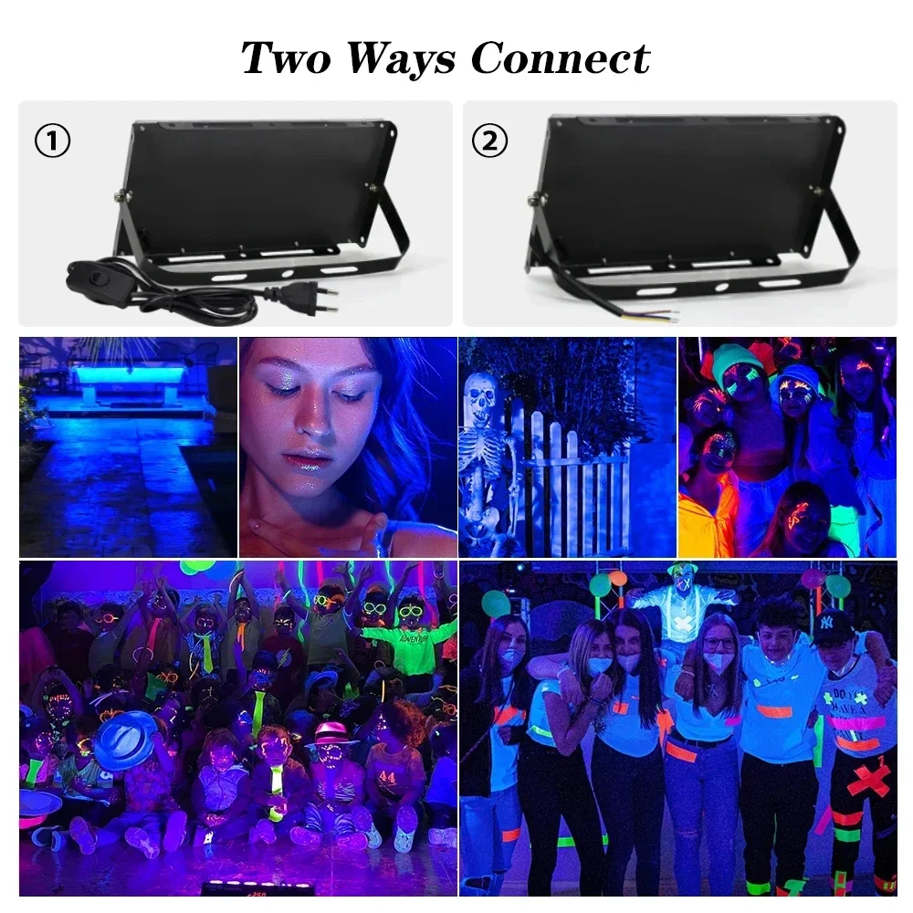 LED Stage Lamp 50W 100W Led UV Floodlight Ultraviolet Waterproof Disco Party Backlight