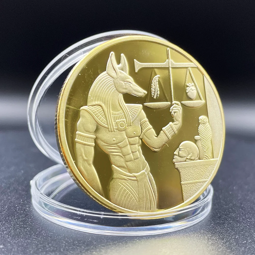 Anubis Gold Coin Pyramid Challenge Coin The Death God in Ancient Egyptian  Mythology Coin Collectibles Medal in Capsule - AliExpress