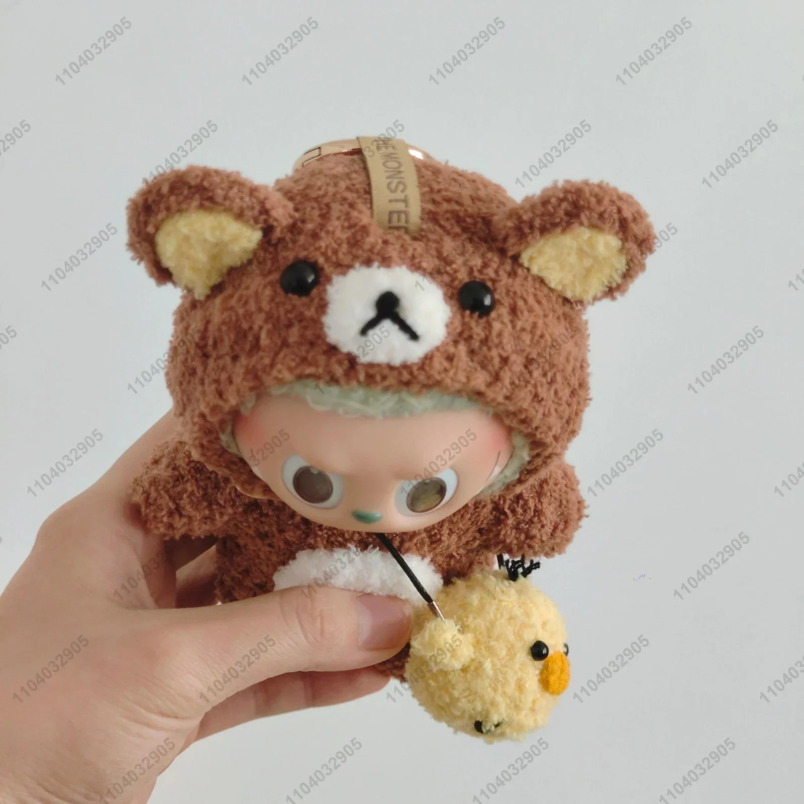 Labubu The Monster Rilakkuma Costume Kuma Bear Clothes Kawai Vinyl Doll Action Figure Original Replica 1:1 Bag Charm Pendant