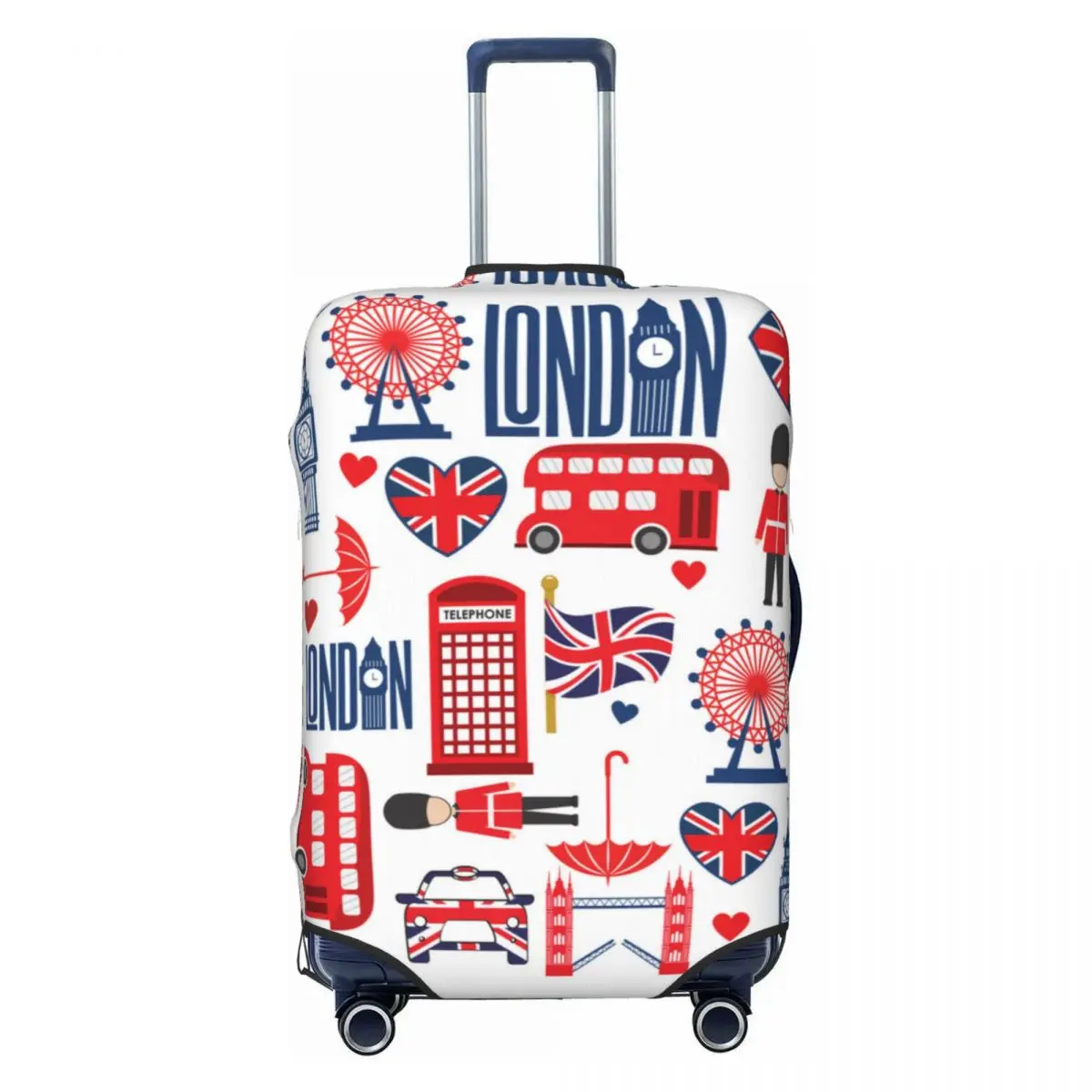 British Style Illustration Suitcase Cover Big Ben Love London Cruise Trip Vacation Useful Luggage Case Protector 2