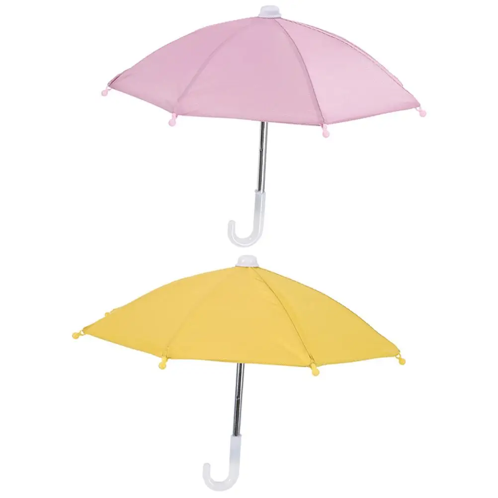 4 Colors Riding Small Toy Mobile Universal Phone Sunshade Waterproof Mini Umbrella for Bicycle Pink Yellow Red Purple