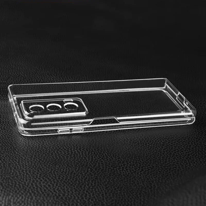 Transparent TPU Fold Phone Case - Clear Liquid Silicone Soft Cover Protective Back Shell