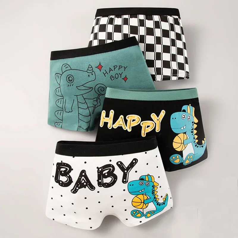 Boys Boxers 2pcs Hot Boxer Shorts Kids Class A Cotton Boxer Underpants Soft Skin-friendly Fabric Cute Cartoon Underwear for Boys