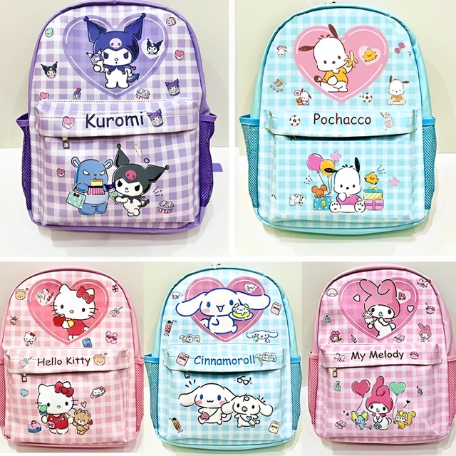 Sanrio Anime Mymelody Kuromi Cinnamoroll Children Backpack Travel Bag  Schoolbag Girls Kindergarten Bookbag Mochila Birthday Gift 