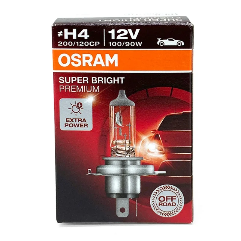 OSRAM 62204SBP HALOGEN-SCHEINWERFERLAMPE H4 100/90W 12V SUPER HELLES PREMIUM-PRODUKT HERGESTELLT IN DEUTSCHLAND