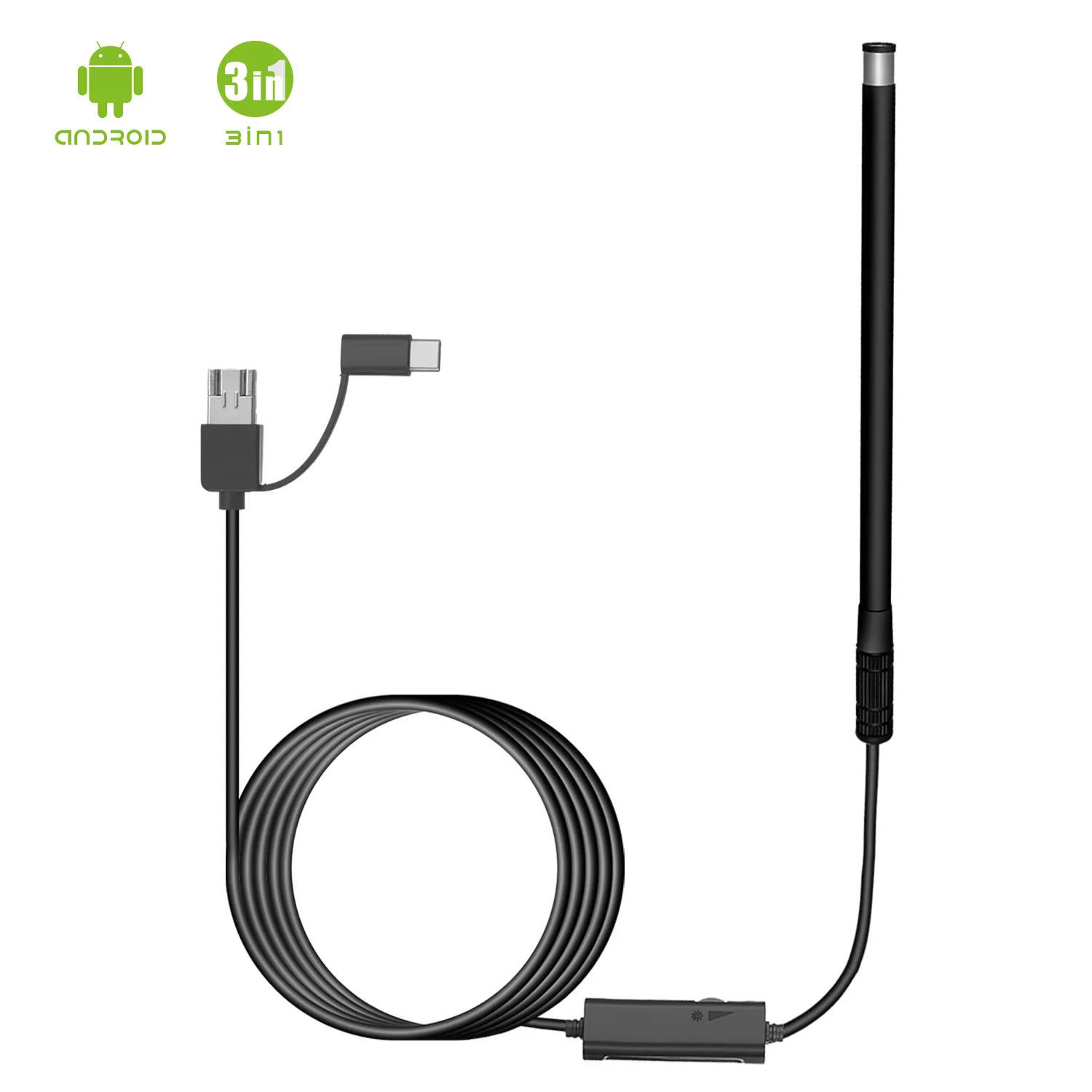 5.5mm Wired Endoscope Camera For Vagina Cervical Inspetion USB/Type-C 3 IN 1 USB Cam IP67 Waterproof 6 Adjustable LEDs 1