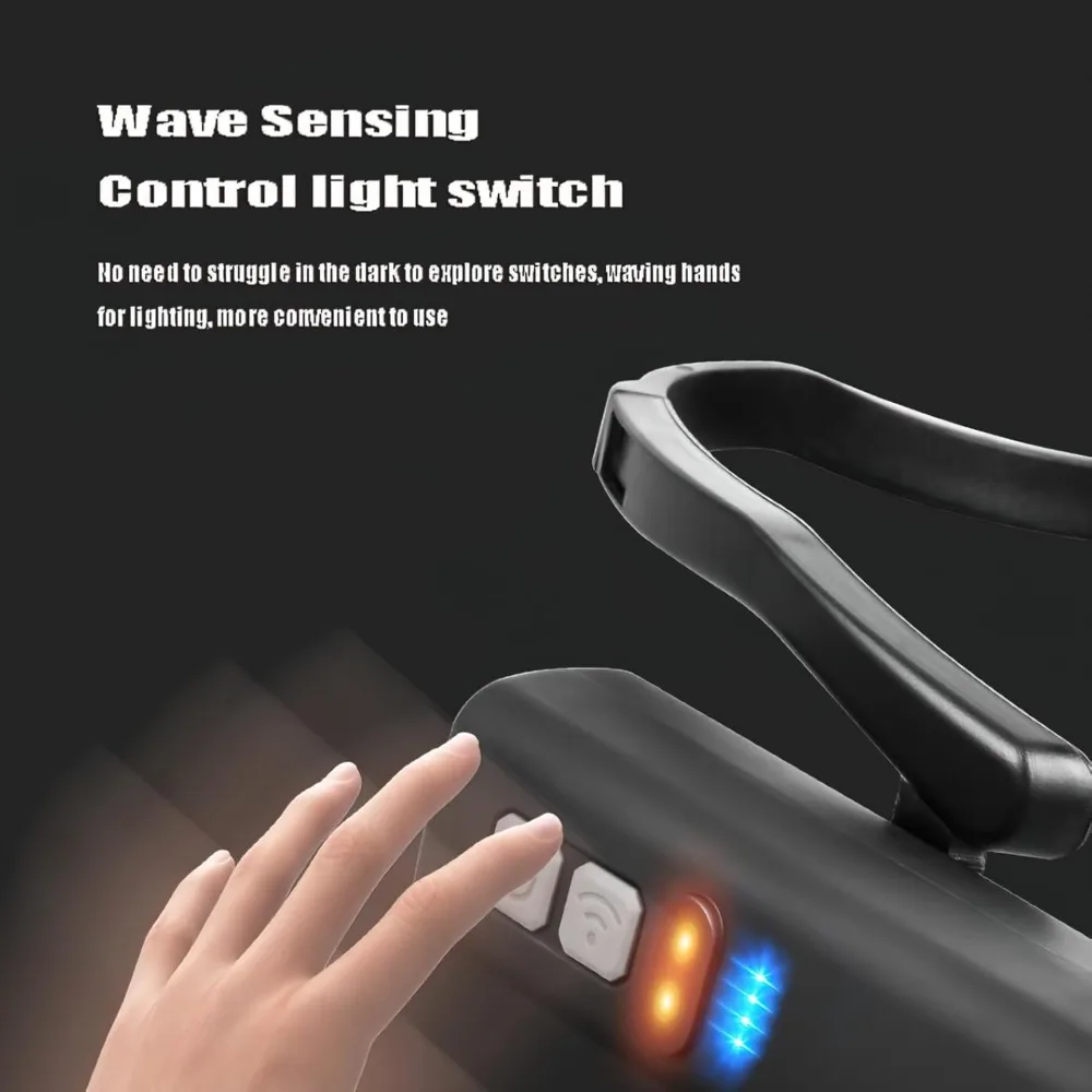 충전식 LED 귀걸이형 헤드램프 모션 센서 핸즈프리 1200mAh 배터리 방수 낚시 캠핑 러닝 하이킹용