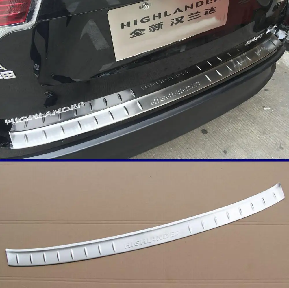 

Stainless Steel Rear Bumper Sill Protector Trim For Toyota Highlander 2014 2015 2016 2017 2018 2019 Car Accessories Stickers