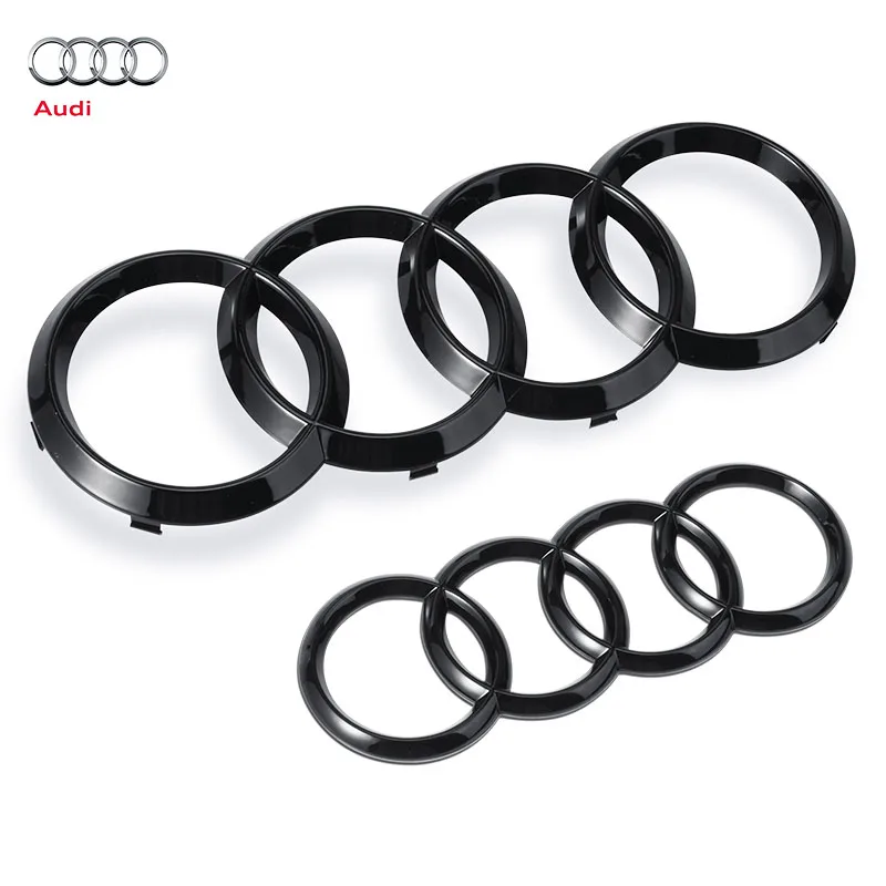 Автомобильный Стайлинг для Audi A3, A4, A4L, A5, A6, A6L, A7, A8L, Q2L, Q3, Q5, Q7 TT, глянцевая черная передняя крышка гриля, задняя багажная эмблема, наклейки