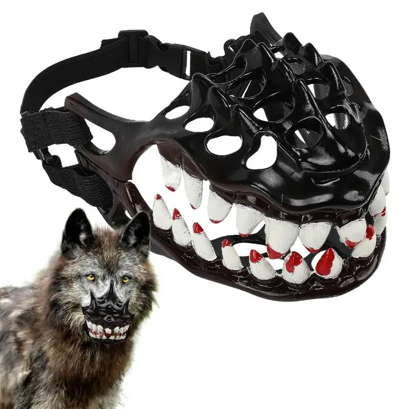 Halloween Dog Muzzle Teeth Creepy Dog Costume Large Teeth Spooky Prop Halloween Costume Hilarious Muzzle