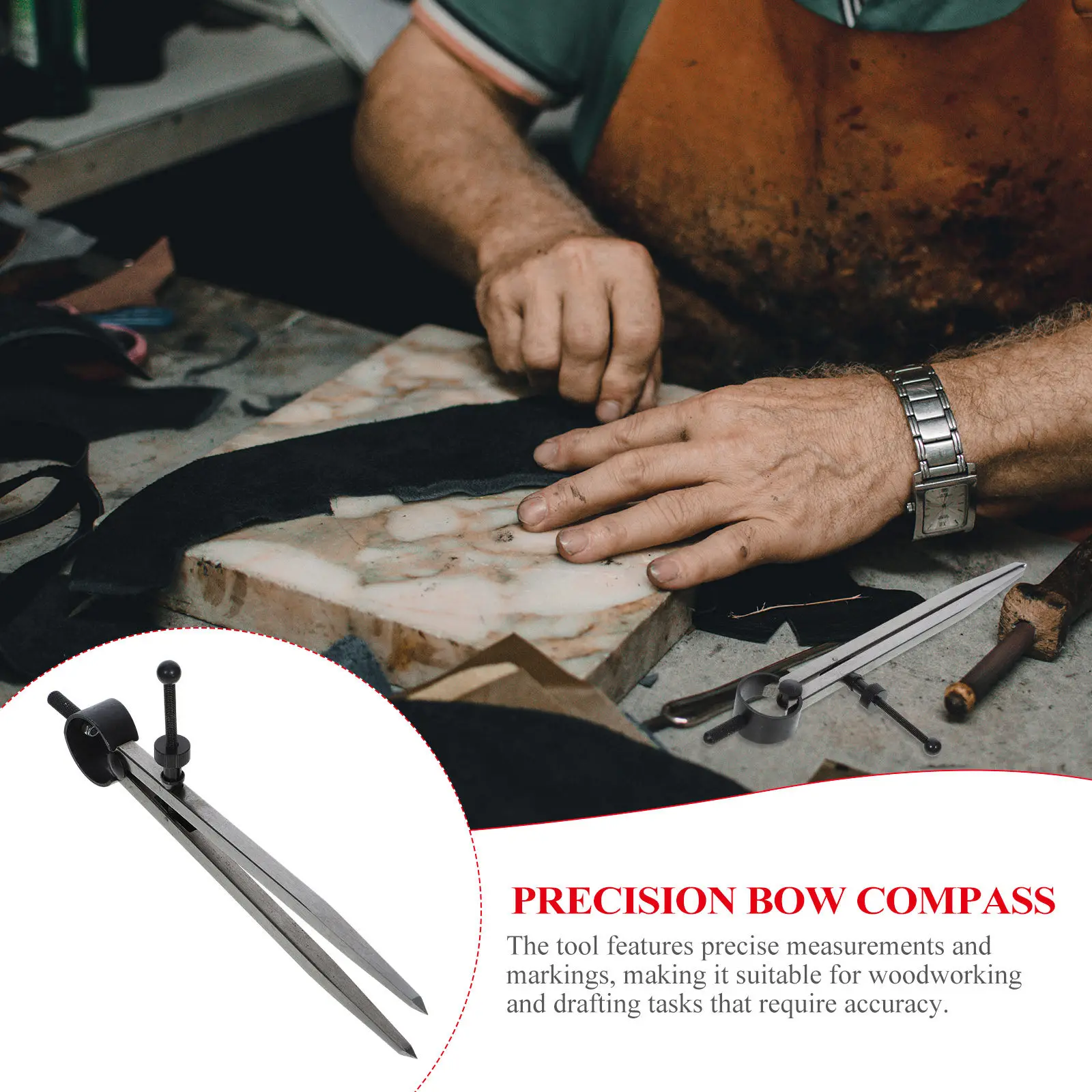 전문 공예용 나침반 휴대용 간격 측정기 정밀 금속 스크라이버 디바이더 도구 (목공, 제도, 마킹용)