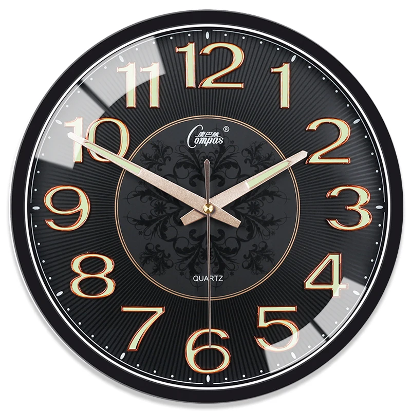 Luminous Large Silent Night Light Clocks Wall Retro Wall Clock