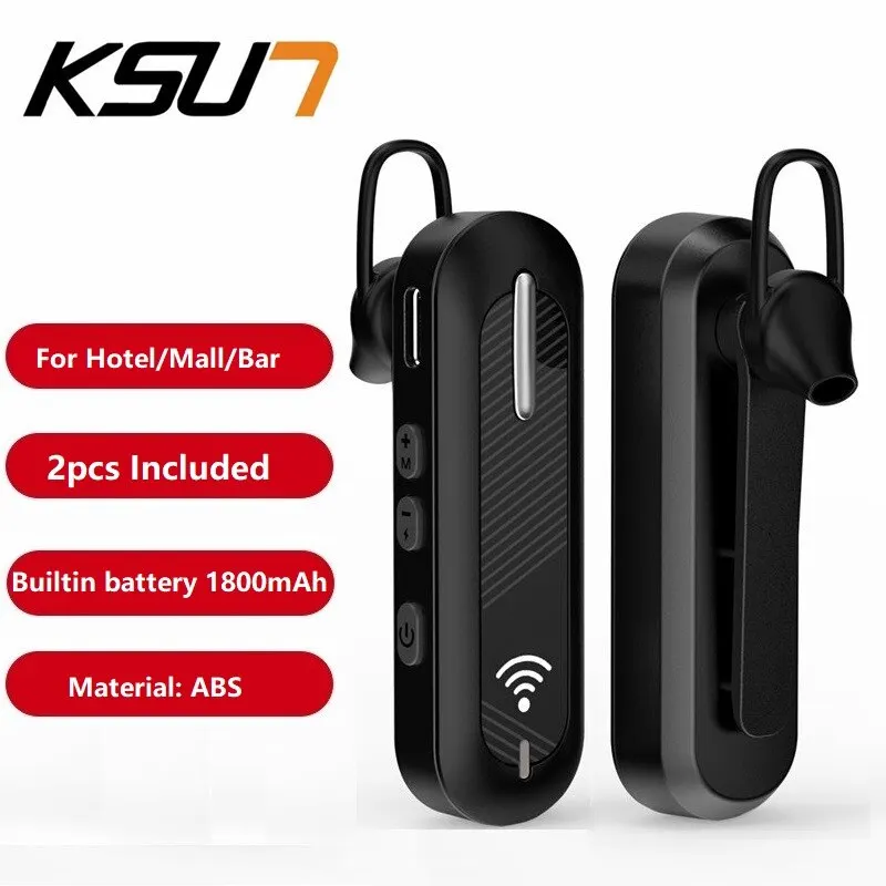 KSUT V28 이어 후크 미니 라디오 워키토키, C 타입 고속 충전 UHF 트랜시버 무선 세트, 바 호텔 라디오용, 2 개 포함