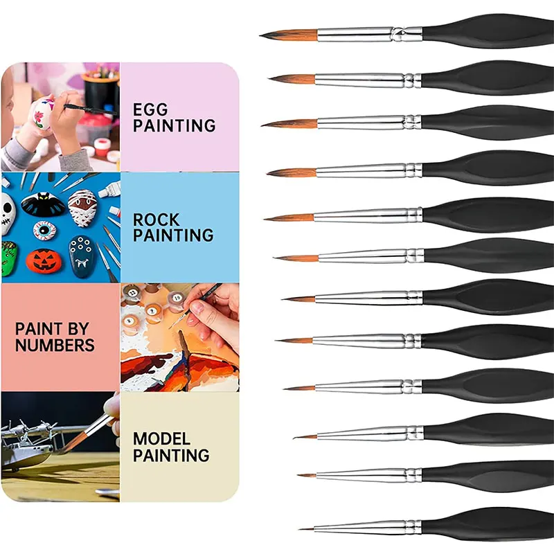 11pcs Fine Detail Paint Brush Set - Sturdy & Precise Miniature Brushes - Ideal for Warhammer 40k, Model & Art Painting 5