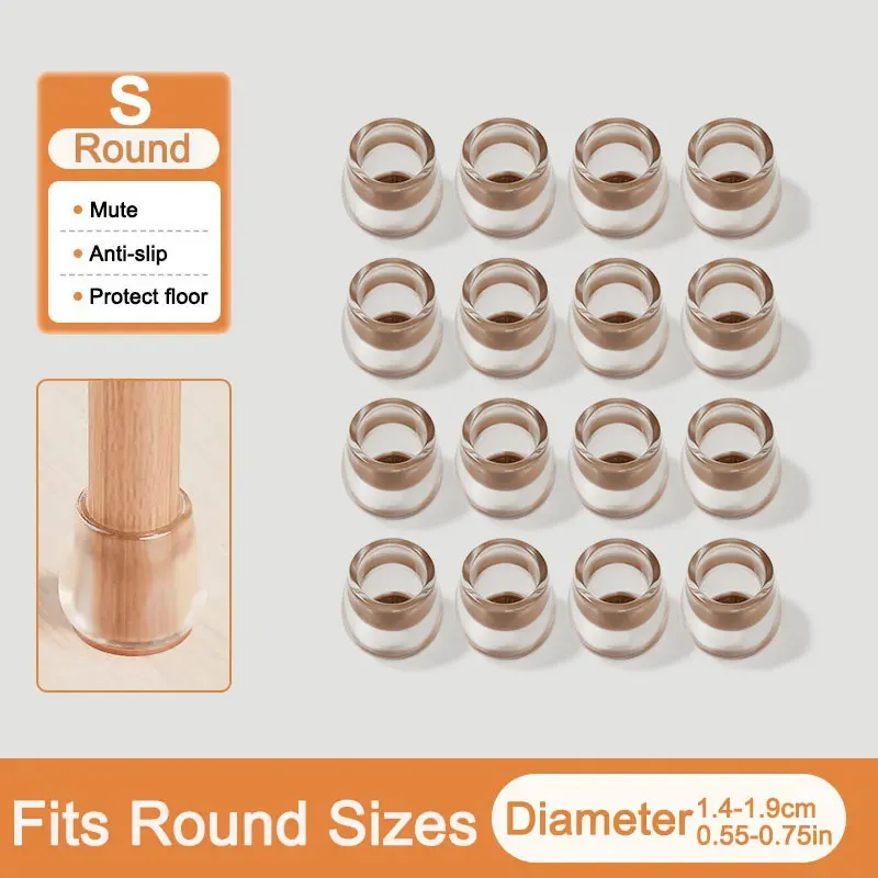 Silicone Furniture Leg Protectors with Felt Pads - Floor-Safe Chair and Table Foot Covers (24/4 Pack)