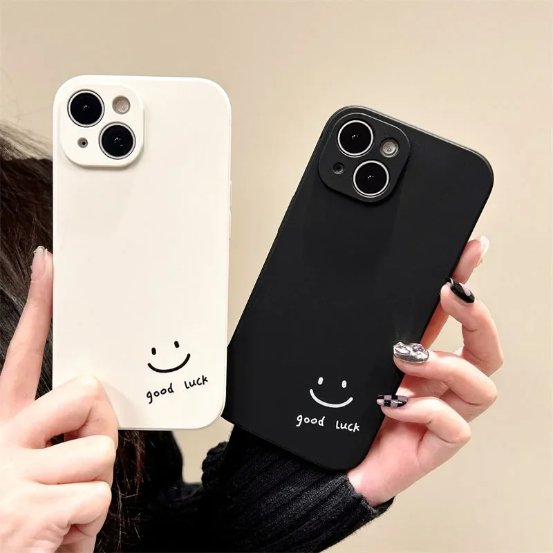 Charming Good Luck Smiley Face Silicon Phone Case Cover