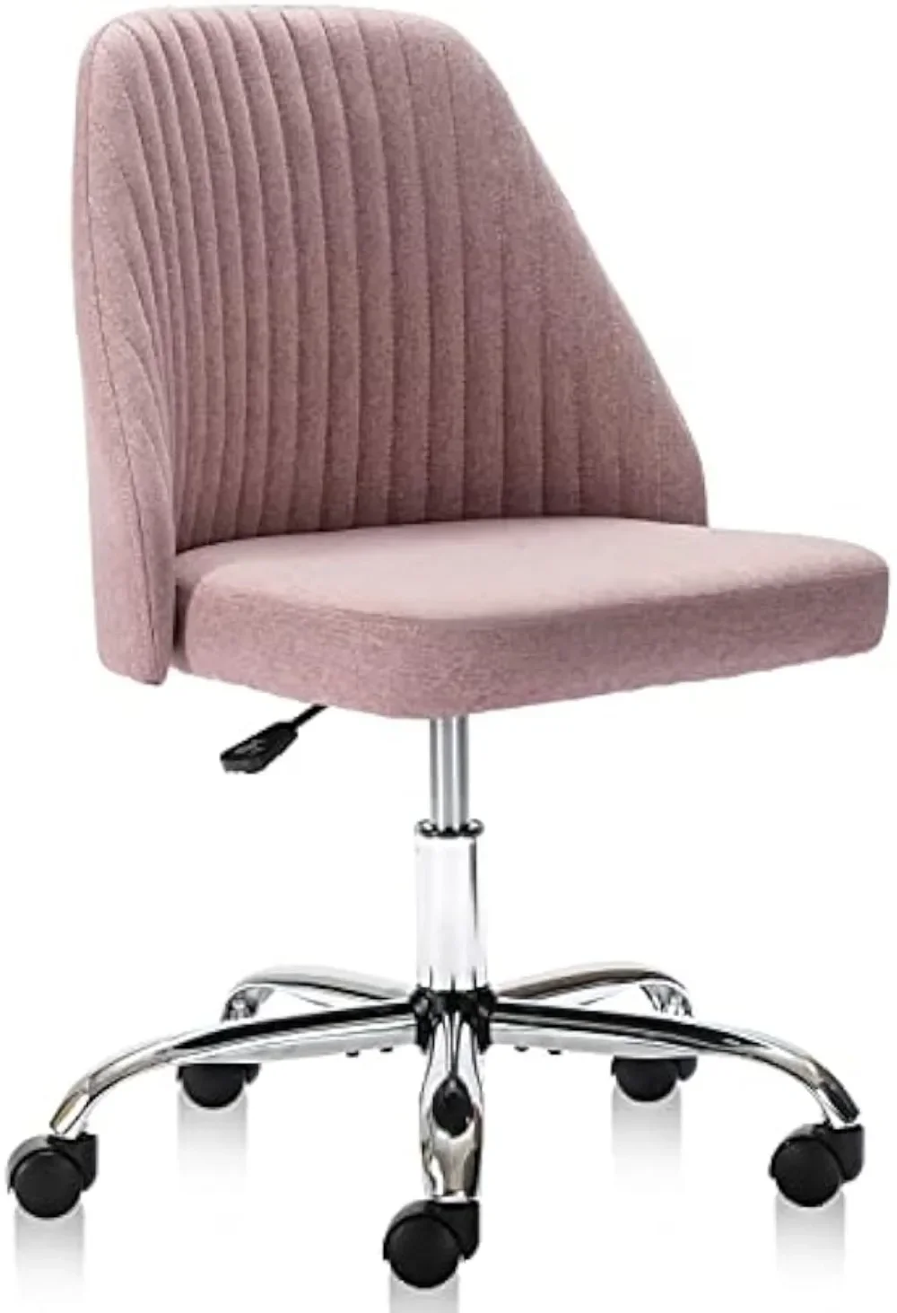 Office Chair Cute Desk Chair, Modern Fabric Home Office Desk Chairs with Wheels, Mid-Back Armless Vanity Swivel Task Chair