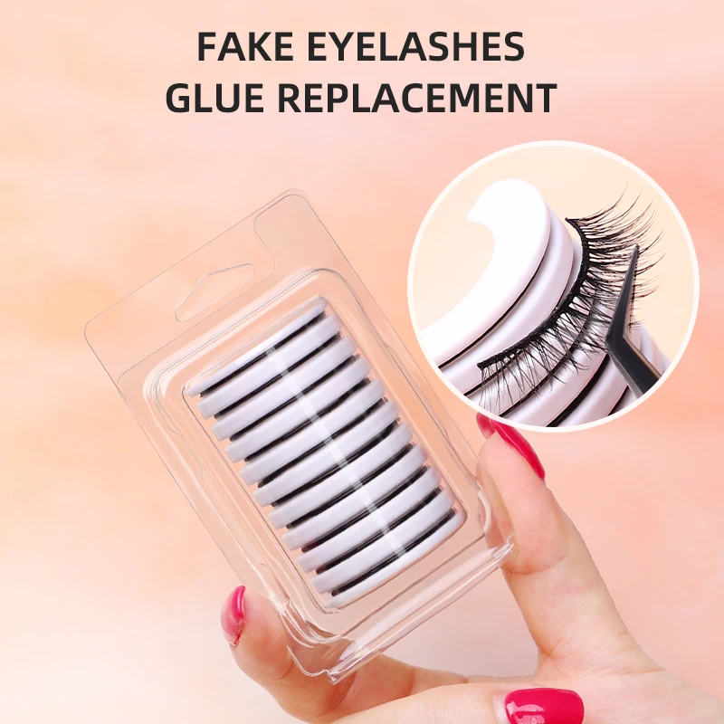 New 10Pcs Reusable Glue-Free Lash Extension Supplies Adhesive Tape Self-Sticker Eyelash Extension Supplies Makeup Tools No Glue