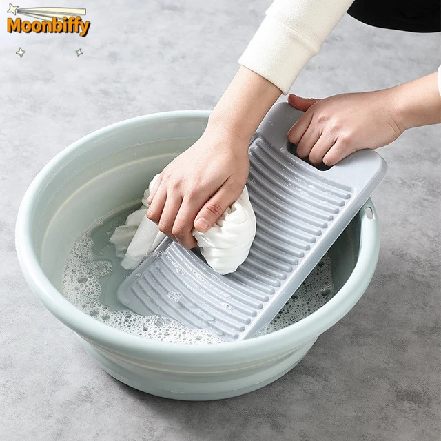 Laundry Brush Portable Clothes Pants Underwear Socks Washing Cleaning  Silicone Scrubber Brush, White