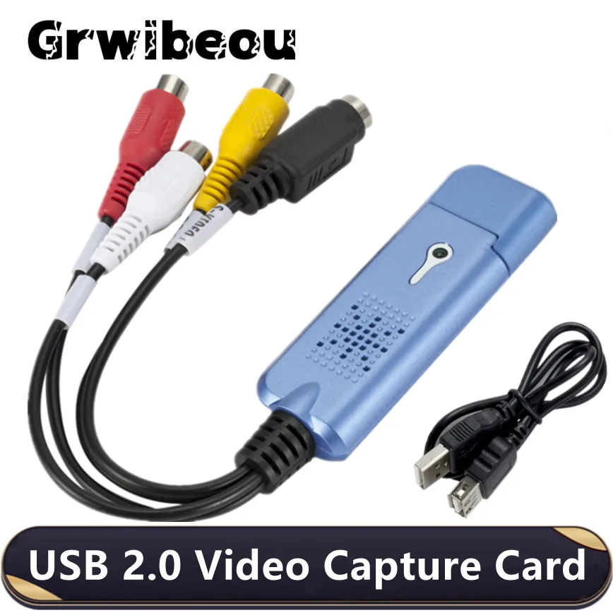 Vhs-vcr tv para Conversor Digital Usb 2.0 Conversor de Vídeo Cartão de Captura de Áudio Vhs Box Suporta Win 10