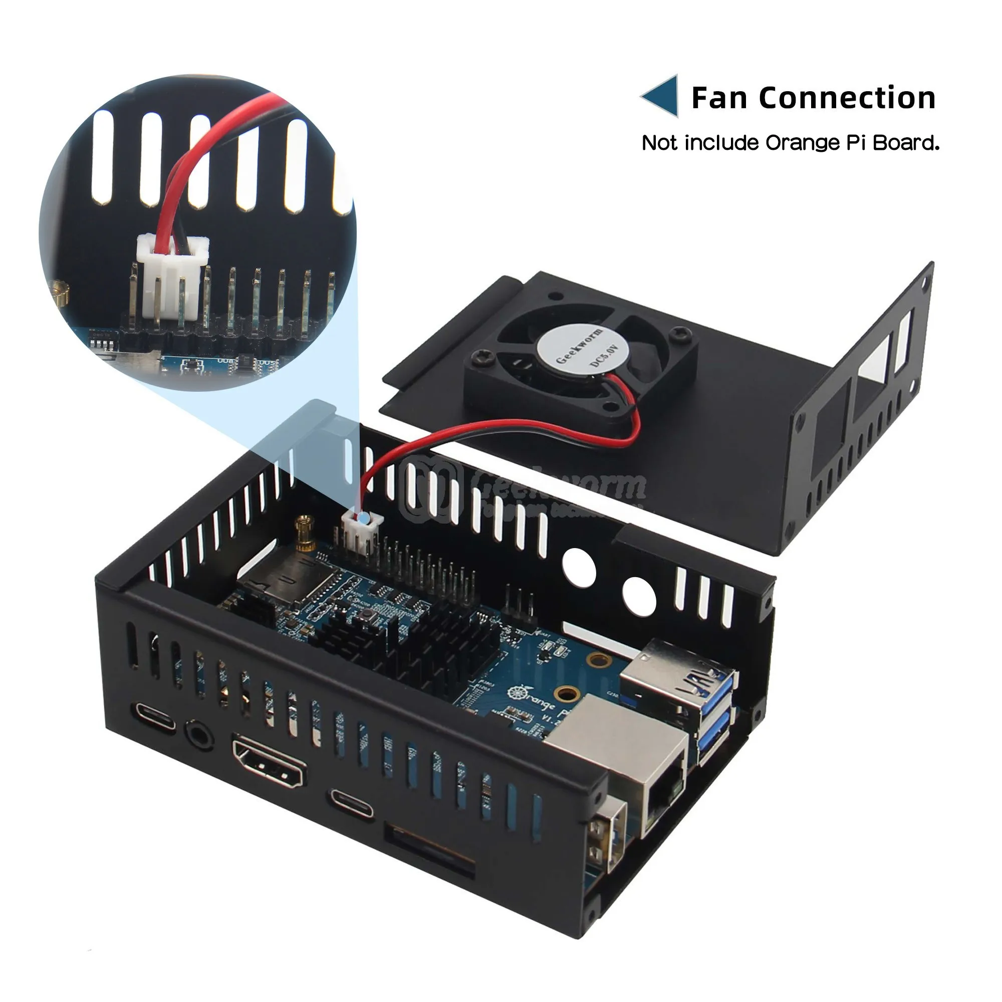 Orange Pi 5/5B ���̽� N505(���� ����� 5V 4A 20W �� 4010 �ð� �� �� �˷�̴� �濭�� ����)