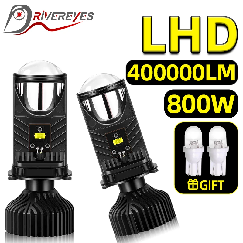 

H4 Bi LED Mini Lens 200000LM LHD Canbus H4 LED Projector Lenses STG PTF 500W 2PCS Turbo Lights CSP Chips Plug&Play 6000K 12V 24V