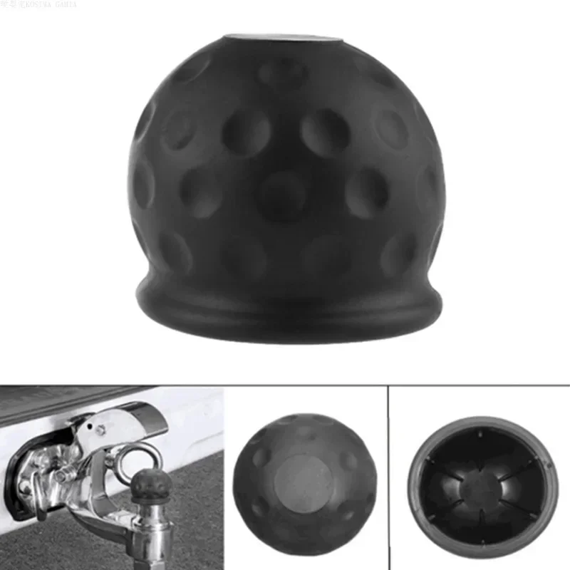 Tow Bar Ball Cover 50mm Tow Bar Ball Cover Cap Universal Rubber Ball Hood Trailer Hitch Protect Towball Trailer Cover Black Car Accessories