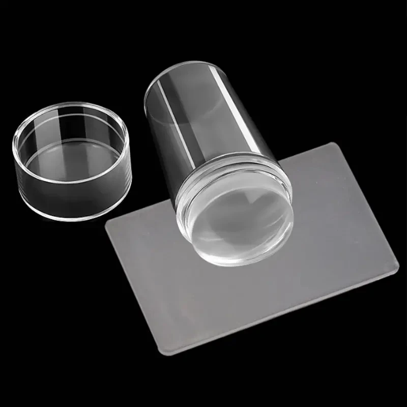 Description Picture 5 of item1Set Create Perfect French Tips Instantly with Clear Silicone Nail Stamper & Scraper Set!