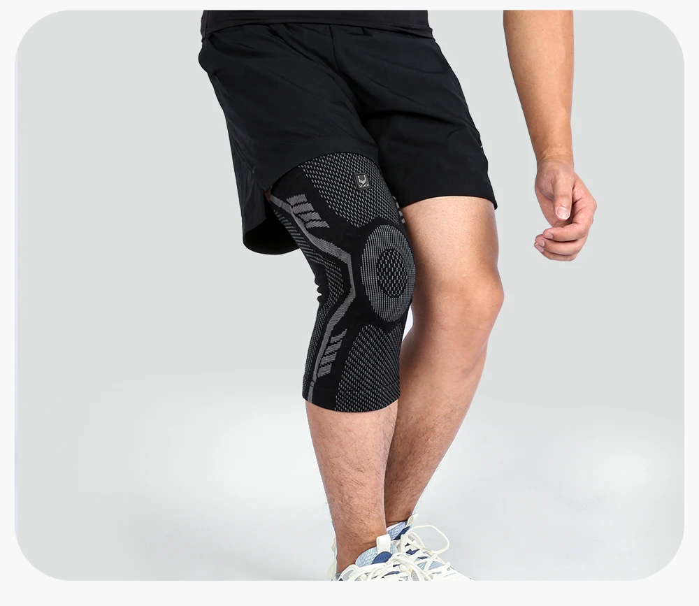 1 Stück Sport Patella Feder stütze Knies tütze gestrickt Kompression voll schützen elastische atmungsaktive Knies tütze für Männer Frauen – Detail 11