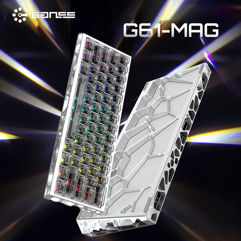 GANSS G61-MAG 올알루미늄 중공 자석축 게이밍 키보드 0.01mm RT 버서크 모드 MIX 기능 발로란트 게이머용